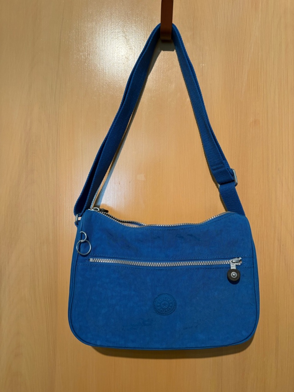 Kipling Sally Crossbody Shoulder Bag Blue Nylon Multi-Pocket Lightweight